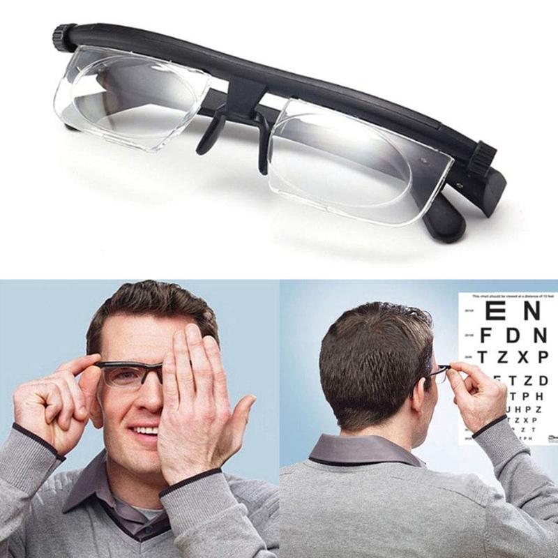 Adjustable Focus Glasses with Dial Lenses, -6.0 to +3.0 Diopter, Black Unisex Reading & Computer Eyeglasses, Lightweight Frame | Lonoma