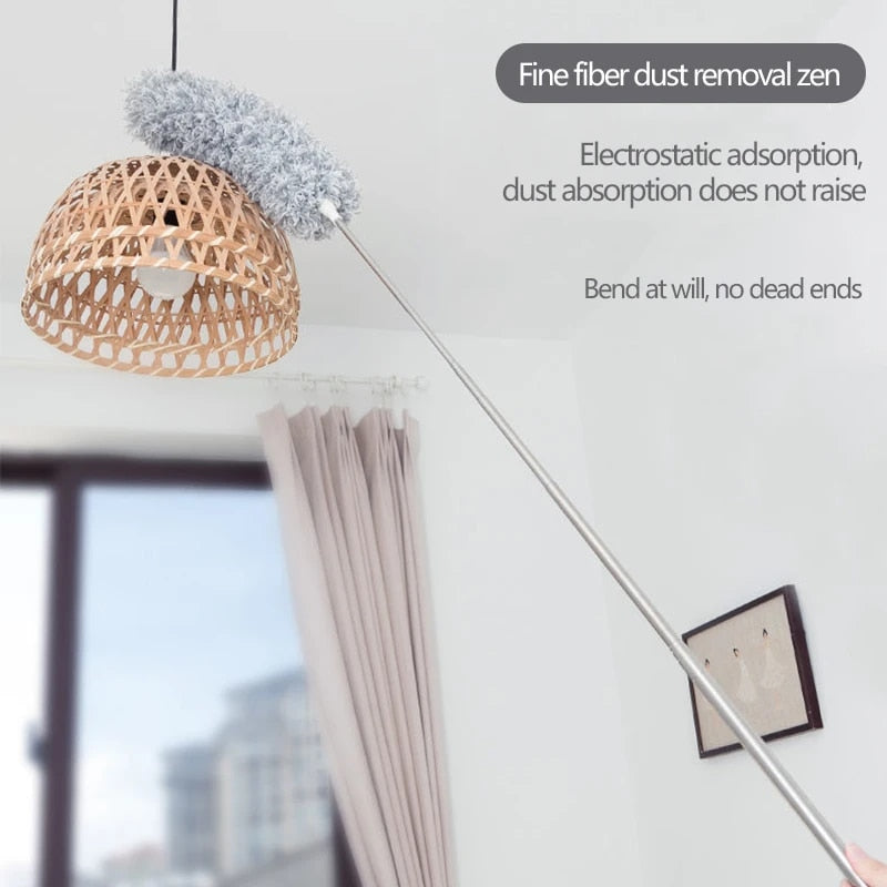 Telescoping Duster with Microfiber Head for Ceiling Fans, Vents & Fixtures — Extends to 110 Inches for Vaulted Ceilings & Hard-to-Reach Areas | Lonoma