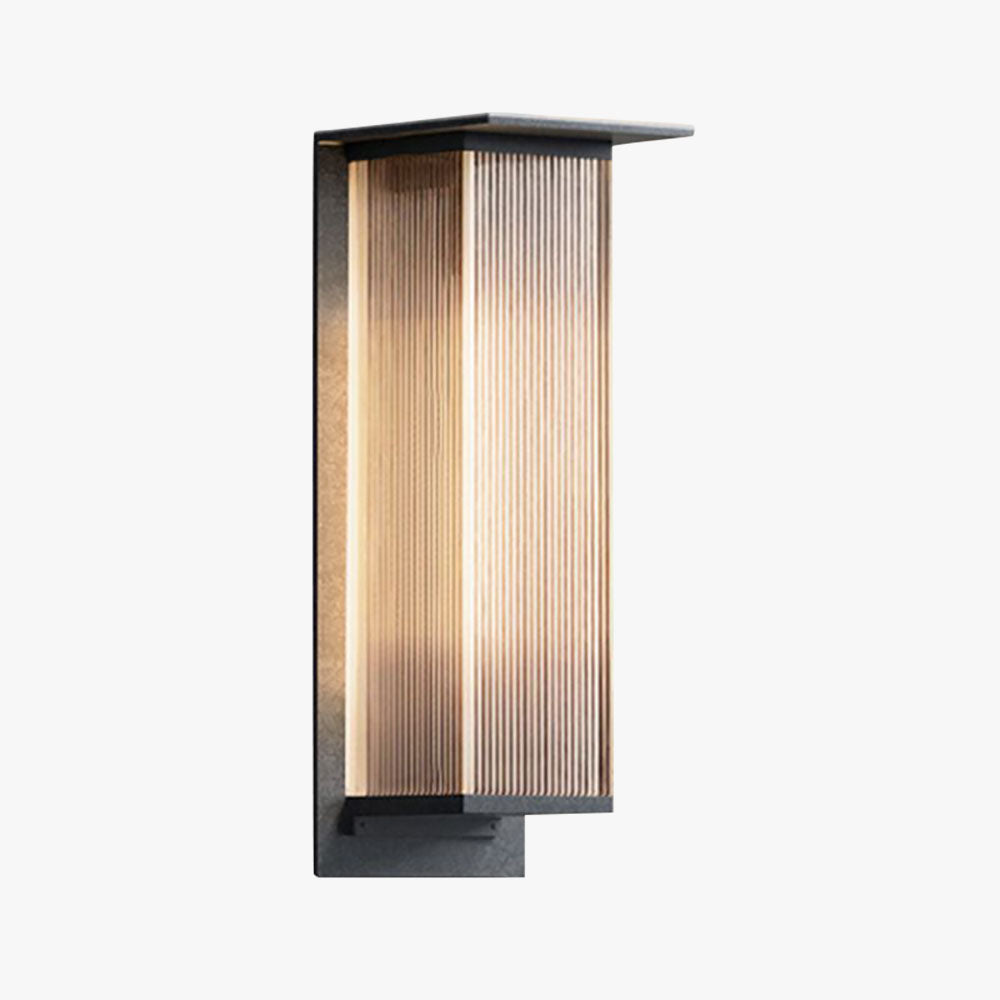Weatherproof LED Outdoor Wall Sconce, Black Metal & Acrylic Rectangular Design for Patio Entryway | Lonoma