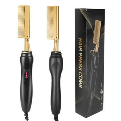 High Heat Ceremic Press Comb Curler and Straightener_0