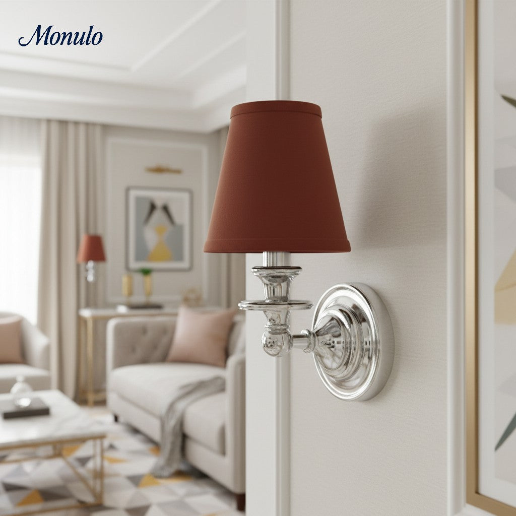 Adjustable Reading Wall Sconce with Fabric Shade & Gooseneck Arm – Wrought Iron Light for Bedroom, Living Room & Hallway | Lonoma