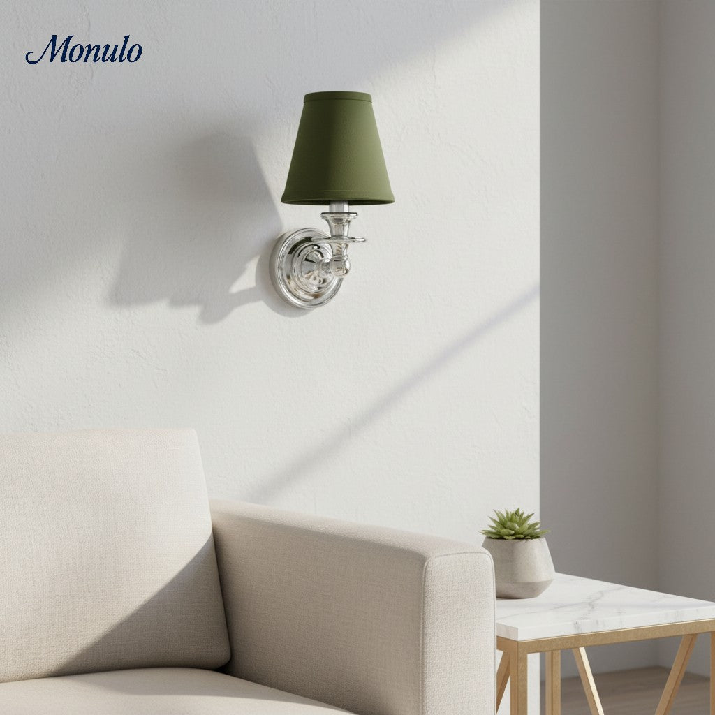 Adjustable Reading Wall Sconce with Fabric Shade & Gooseneck Arm – Wrought Iron Light for Bedroom, Living Room & Hallway | Lonoma