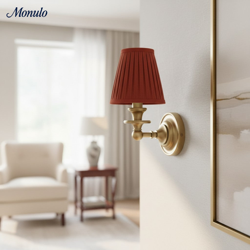 Adjustable Reading Wall Sconce with Fabric Shade & Gooseneck Arm – Wrought Iron Light for Bedroom, Living Room & Hallway | Lonoma