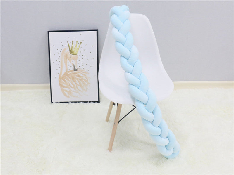 Braided Crib Bumper Pad Soft Nursery Bedding Safety Guard for Babies | Breathable Knot Cushion Protector for Infant Toddler Bed Rails | Lonoma
