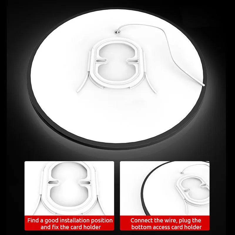 Flush Mount LED Bathroom Ceiling Light | 9-15 in Waterproof Modern Fixture | White or Black | Wall Switch Dimming | Lonoma