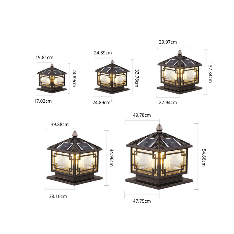 Outdoor Post Light Aluminum Garden Pillar Lamp Waterproof Pathway Lighting Coffee Gold Finish for Driveway Patio Yard Deck Landscape | Lonoma