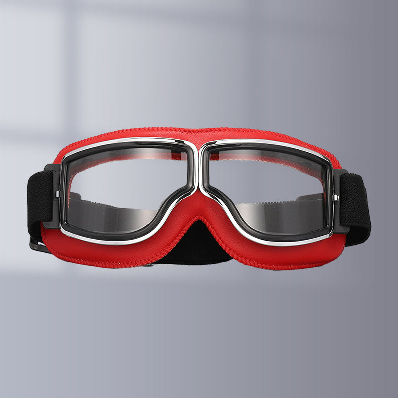 Retro Aviator Riding Goggles with Padded Foam Seal - Fits Over Prescription Glasses - UV Protection for Motorcycles & Outdoor Sports | Lonoma