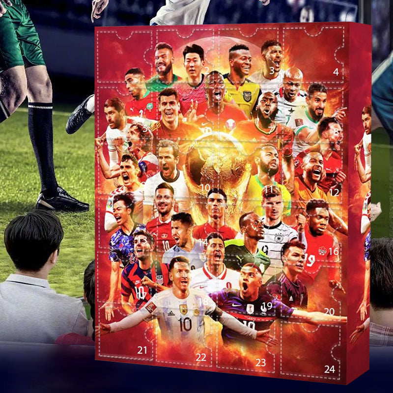 Soccer Advent Calendar 24-Day Countdown with Player Figurines for Kids Holiday Gift Fun December Tradition Christmas Sports Collectibles | Lonoma