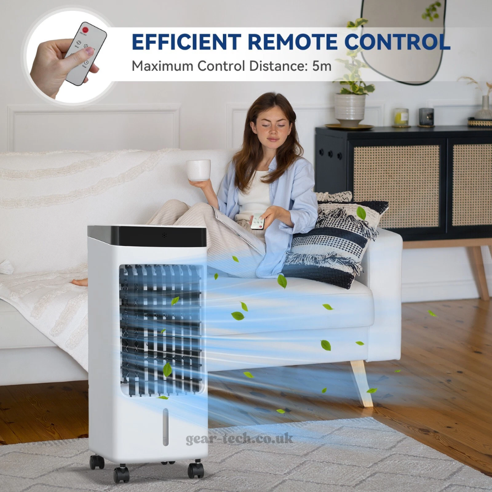 Portable Evaporative Air Cooler Fan 3-in-1 with Humidifier and Oscillation for Home Office Bedroom Desktop Small Personal Space Cooling | Lonoma