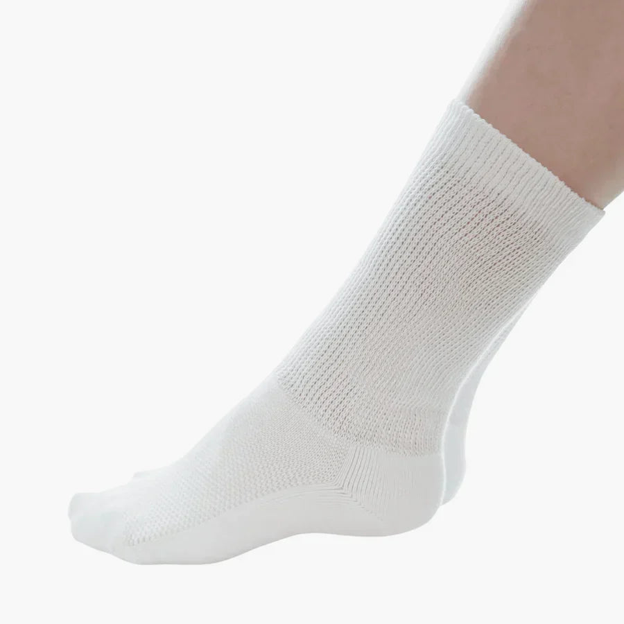 Seamless Diabetic Socks Cotton Circulation Support for Sensitive Feet Neuropathy Non-Binding Cushioned Heel Odor Control Daily Comfort | Lonoma