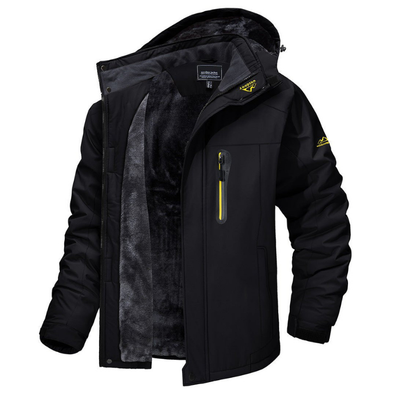 Men's Insulated Winter Coat Waterproof Windproof Hooded Jacket for Hiking Skiing Camping Cold Weather Outdoor Activities | Lonoma