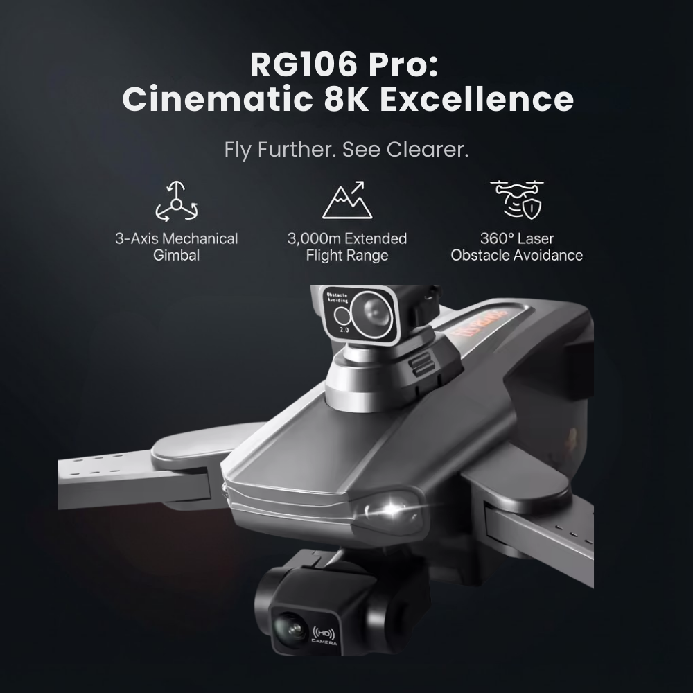 8K Dual Camera GPS Drone, Brushless Motor Aerial Photography Drone with Obstacle Detection, Auto Return, Stabilized Video | Lonoma