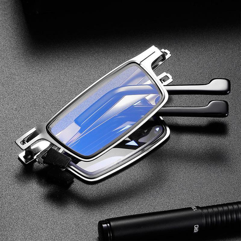Foldable Reading Glasses Blue Light Blocking Titanium Frame Lightweight 0.68 oz Oval Square Shape for Screen Time | Lonoma