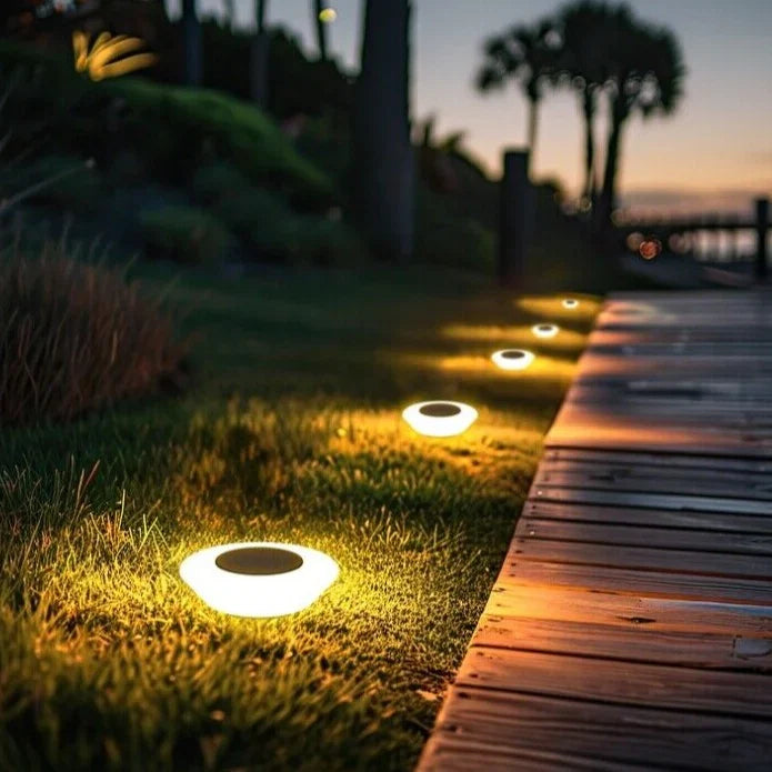 Solar LED Recessed Ground Light, Black IP65 Waterproof Outdoor Path Light for Garden, Patio, Walkway, Deck & Driveway Landscape Lighting | Lonoma