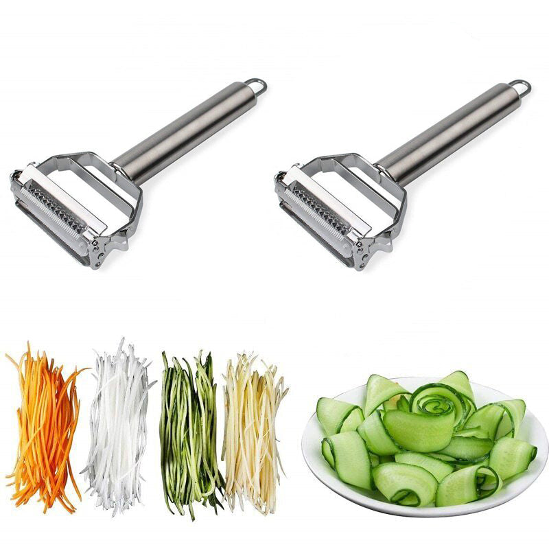 Dual-Blade Vegetable Peeler with Julienne Slicer for Quick Prep and Decorative Cuts | Kitchen Tool for Carrots, Cucumbers, Potatoes | Lonoma