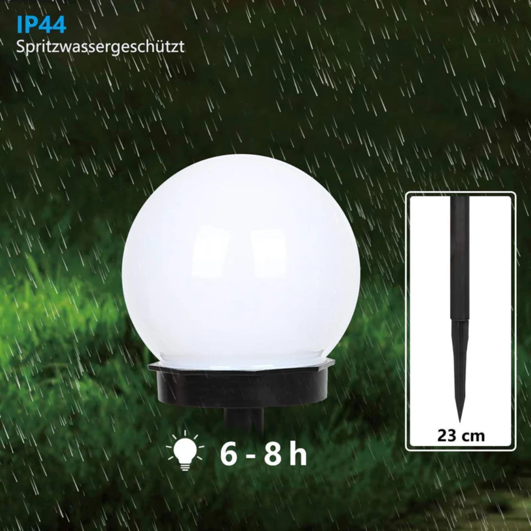 Solar Garden Lights 3-Pack, Round Globe Path Lights, Waterproof Outdoor Lawn Patio Walkway Landscape Decor, White Light | Lonoma