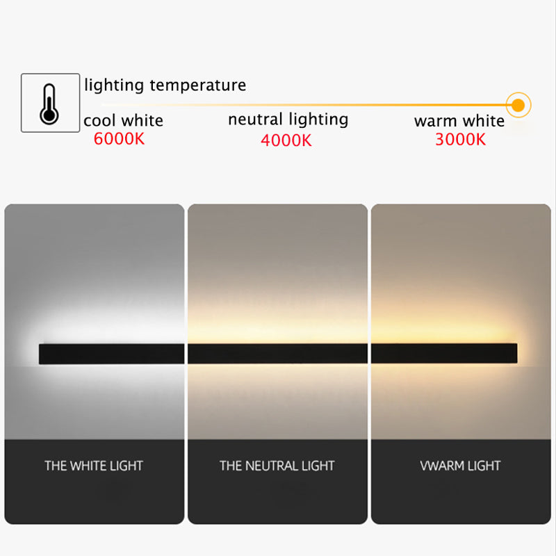 LED Linear Outdoor Wall Light Fixture Black Metal IP65 Weather-Resistant for Patio Garden Pathway Entry Modern Exterior Sconce | Lonoma