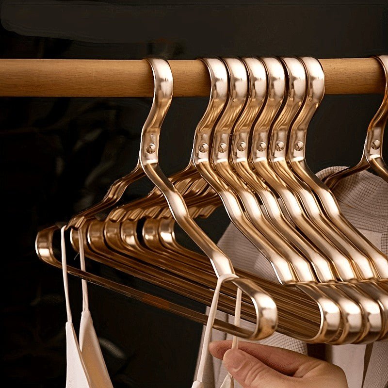 Polished Metal Clothes Hanger for Jackets, Blouses & Coats - Elegant Closet Organizer, Wardrobe Storage with Rounded Hook | Lonoma