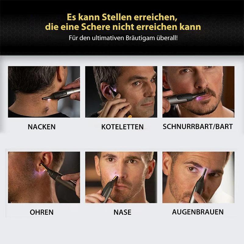 Nose Hair Trimmer with LED Light for Ears Eyebrows – Titanium Stainless Steel Blade, Ergonomic Grooming Tool for Men Women | Lonoma