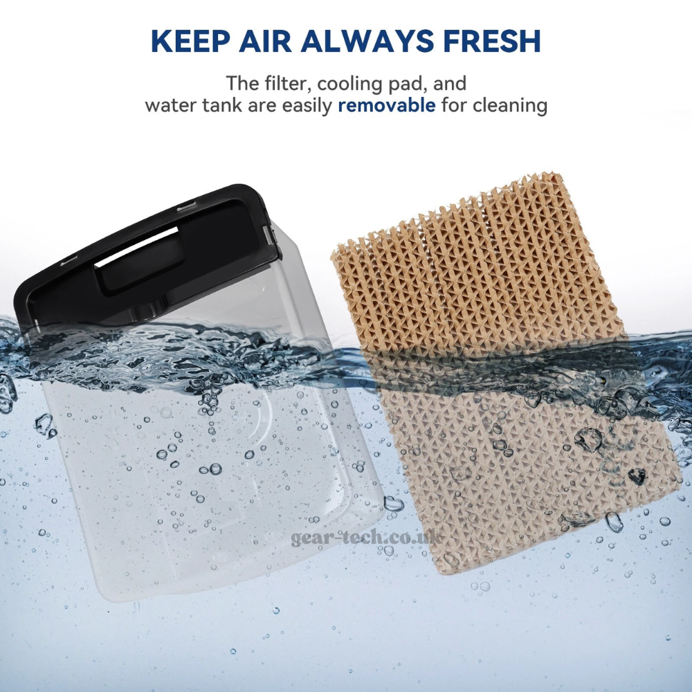Portable Evaporative Air Cooler Fan 3-in-1 with Humidifier and Oscillation for Home Office Bedroom Desktop Small Personal Space Cooling | Lonoma