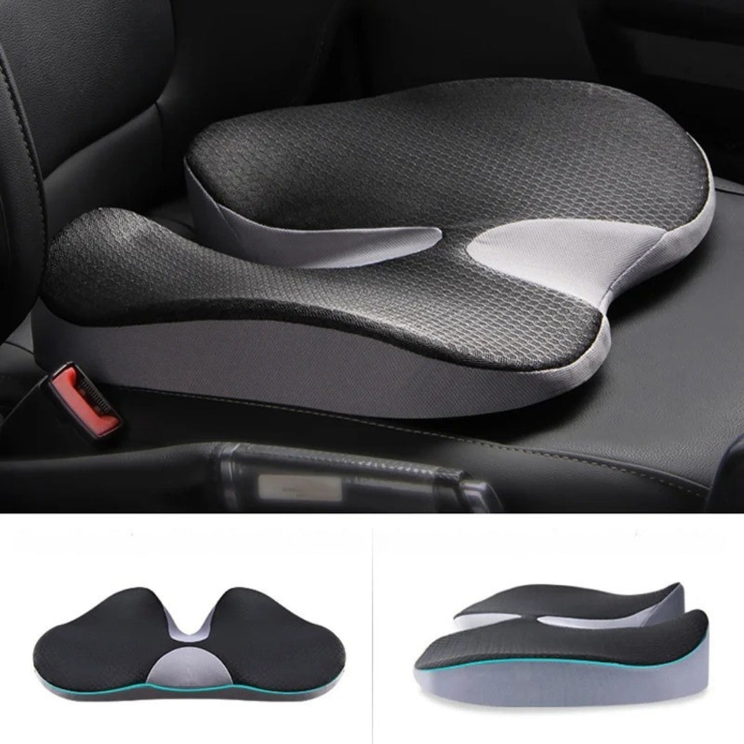 Memory Foam Seat Cushion for Office Chair, Ergonomic Breathable Mesh Cover, Non-Slip Washable Desk Chair Pad for Car & Wheelchair | Lonoma