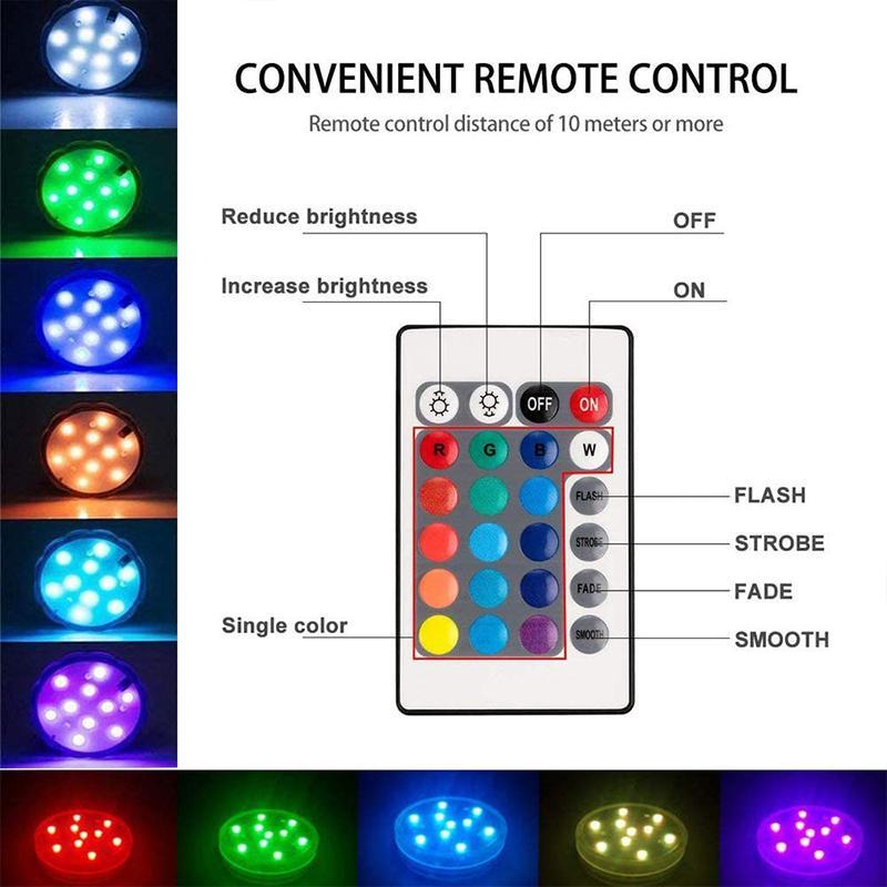 Underwater LED Light Suction Cup Pool Spa Aquarium Waterproof Submersible Multicolor Lighting for Swimming Pools Hot Tubs Fish Tanks | Lonoma