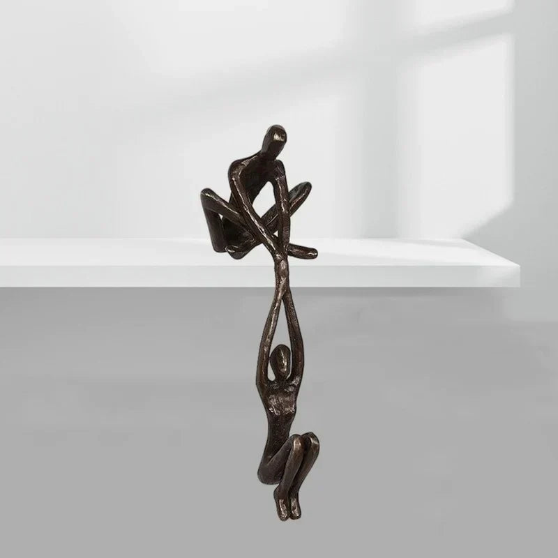 Balancing Couple Figurine Resin Sculpture for Shelf Home Decor Accent Piece Modern Art Display | Lonoma