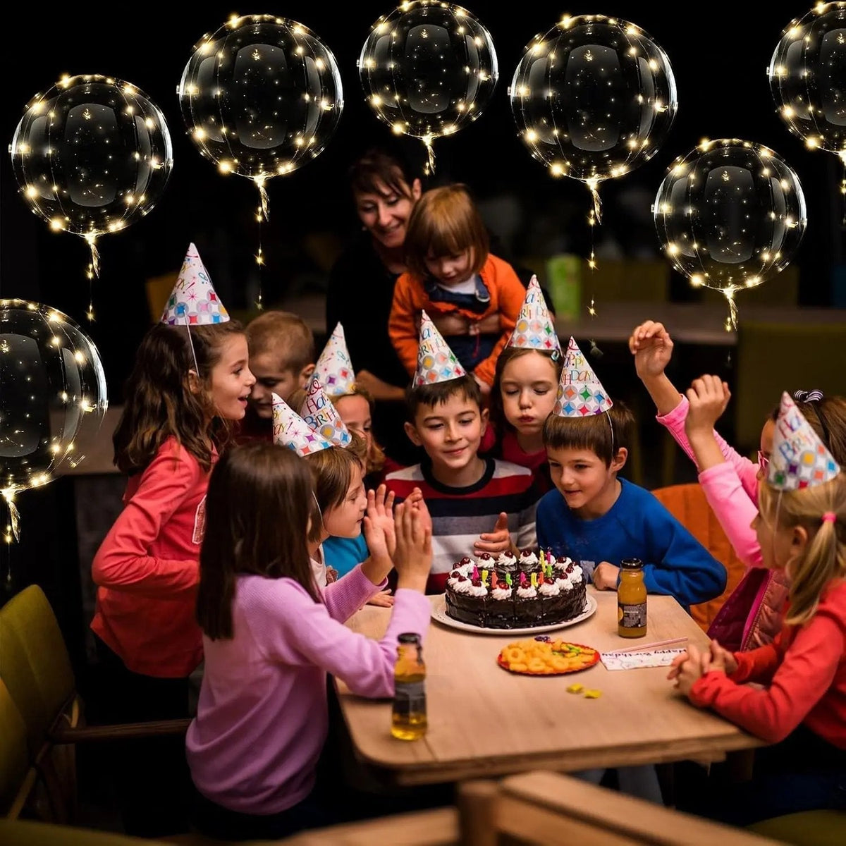 Clear LED Balloons with Warm White String Lights, 18 in Set of 10, Battery Powered for Birthday, Wedding, Baby Shower & Garden Party | Lonoma