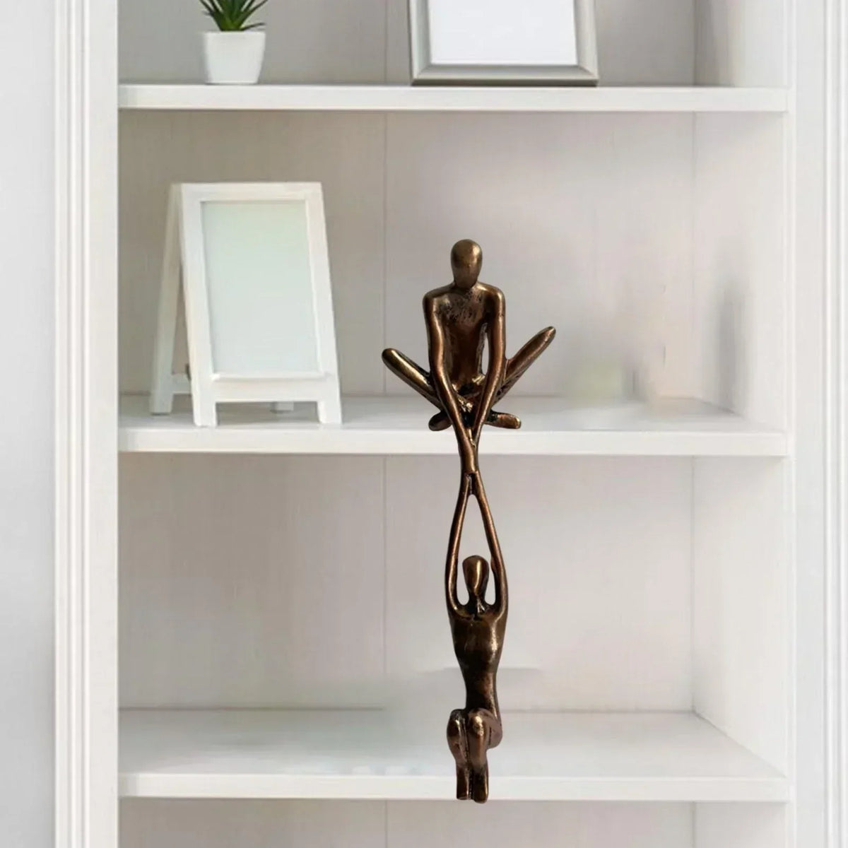 Balancing Couple Figurine Resin Sculpture for Shelf Home Decor Accent Piece Modern Art Display | Lonoma