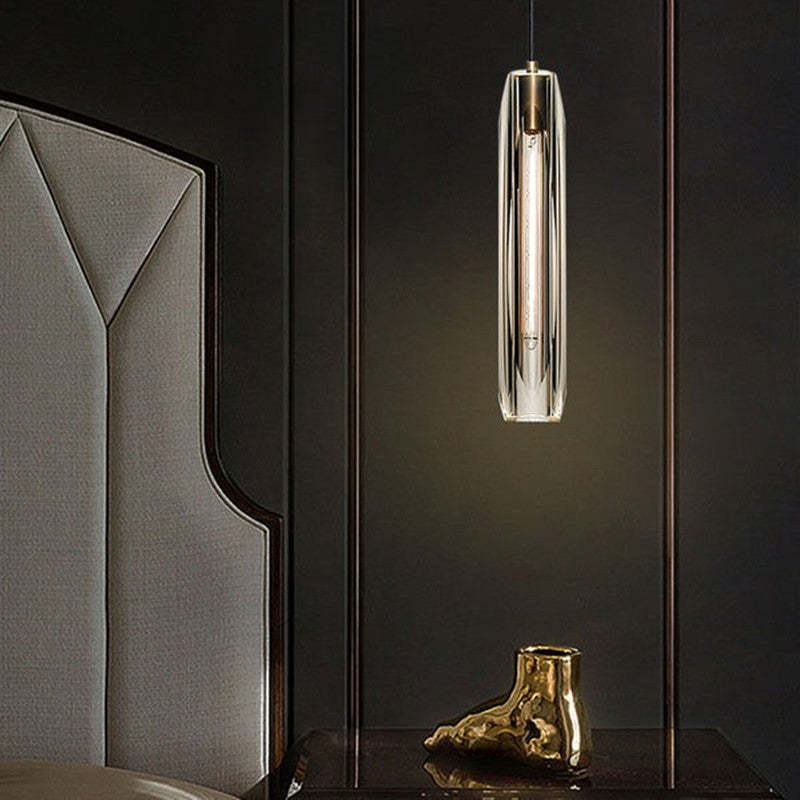 Glass Pendant Light with Brass Finish and Smoke Shade | Modern Drop Ceiling Fixture with E14 Socket | Adjustable Hanging Lamp | Lonoma