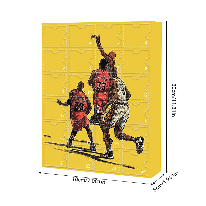 Basketball Advent Calendar 24-Day Countdown with Team Ornaments & Collectible Memorabilia for Hoops Fans | Lonoma