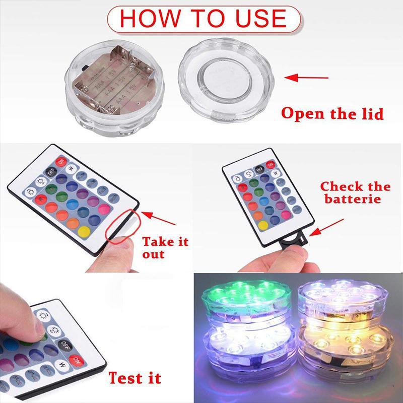 Underwater LED Light Suction Cup Pool Spa Aquarium Waterproof Submersible Multicolor Lighting for Swimming Pools Hot Tubs Fish Tanks | Lonoma