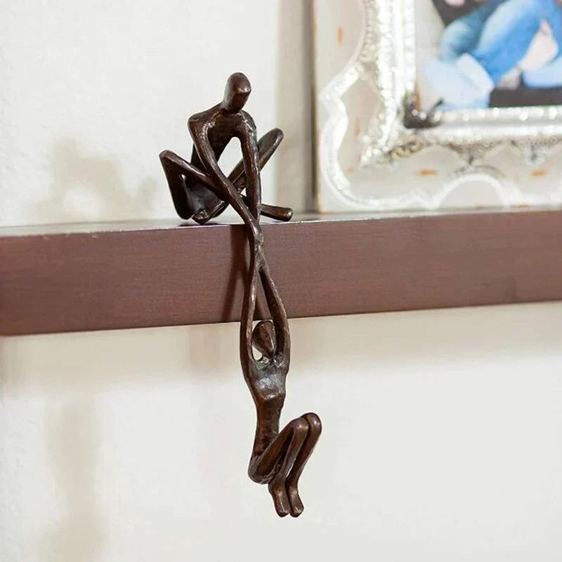 Balancing Couple Figurine Resin Sculpture for Shelf Home Decor Accent Piece Modern Art Display | Lonoma