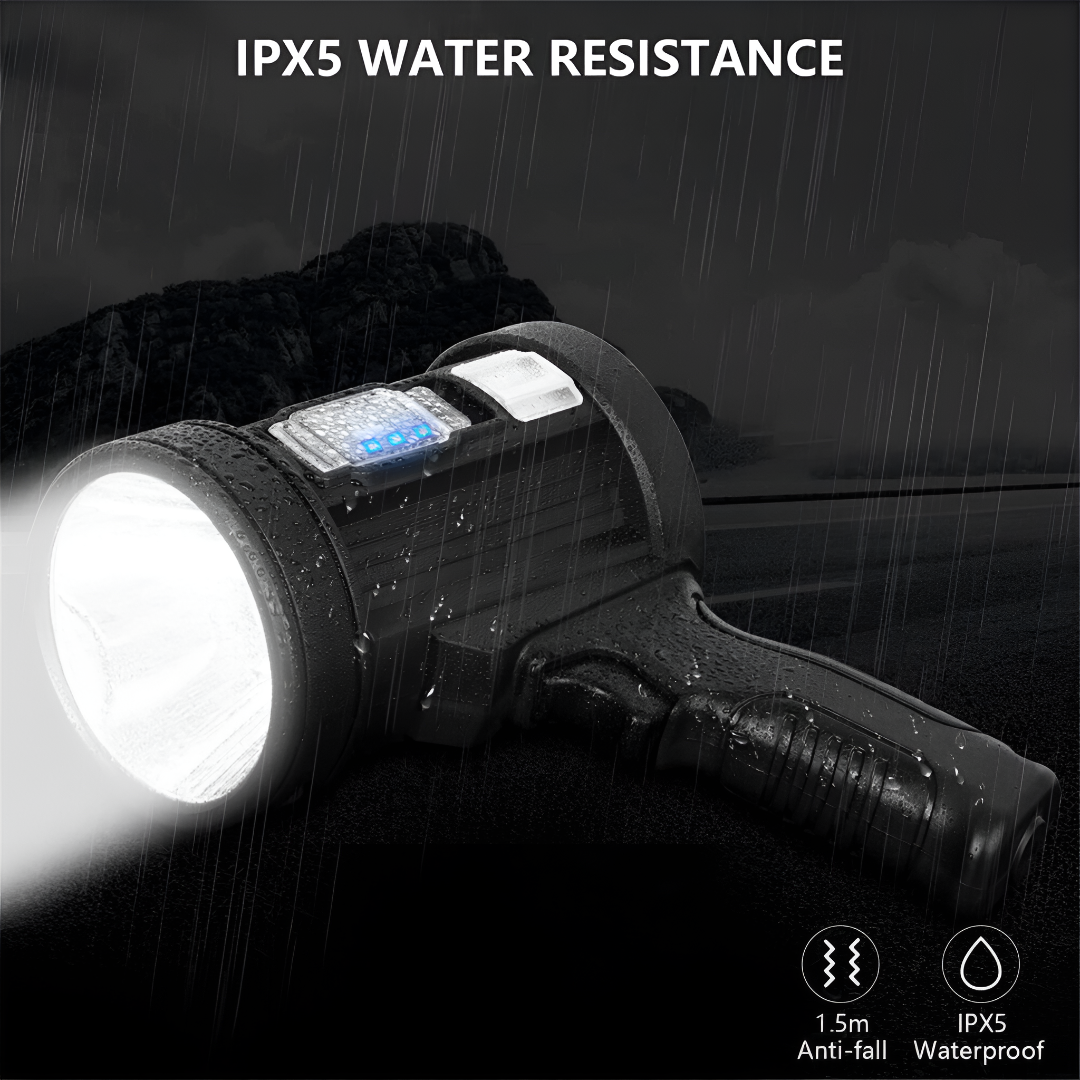 High-Power Rechargeable LED Tactical Flashlight | Ultra-Bright 100,000 Lumen Spotlight for Emergency, Security, Camping, Hiking | Lonoma
