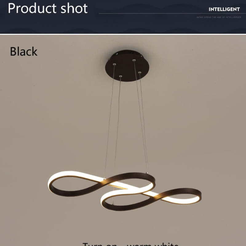 Musical Note LED Pendant Light Adjustable Metal Fixture Black White Gold Dining Room Living Room Kitchen Island Modern Decor | Lonoma