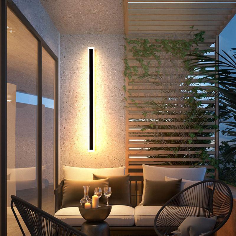 IP65 Waterproof LED Outdoor Wall Sconce Metal Acrylic Panel Black Fixture 12W-60W for Patio Garden Entry Walkway Exterior Lighting | Lonoma