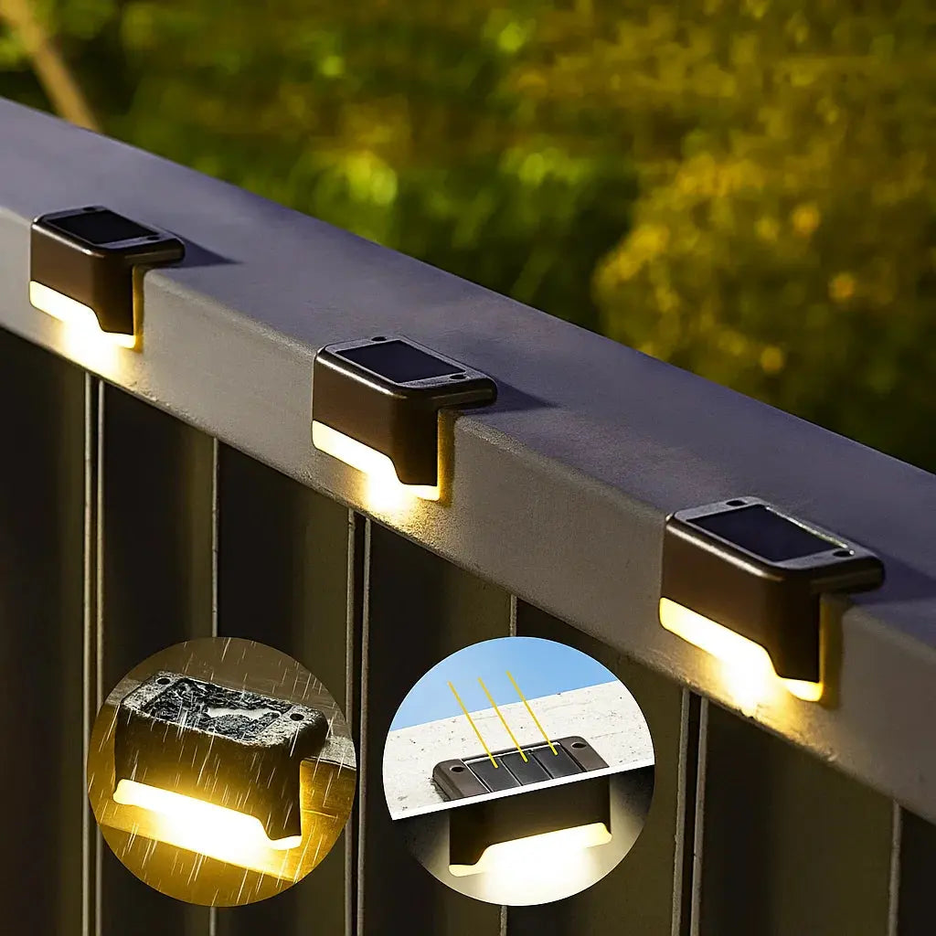 Solar Outdoor Wall Lights 4 Pack, Motion Sensor Waterproof IP65 Warm White Wireless Sconces for Patio, Garden, Fence & Deck | Lonoma