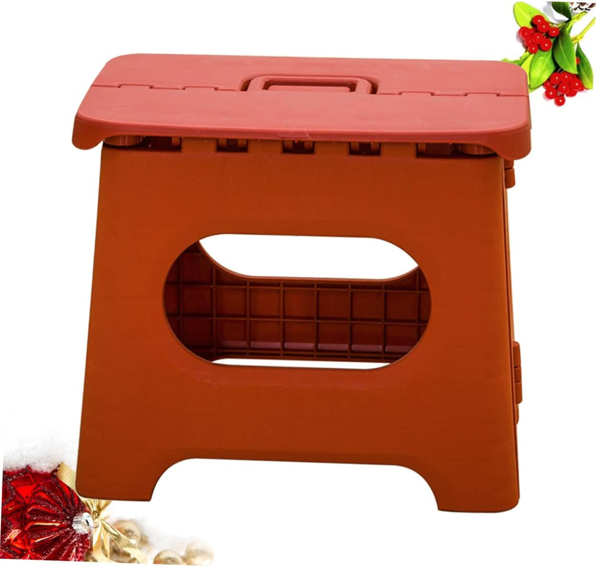 Folding Step Stool with Handle for Kitchen Bathroom Camping – Portable Lightweight 300 lb Capacity Non-Slip | Lonoma