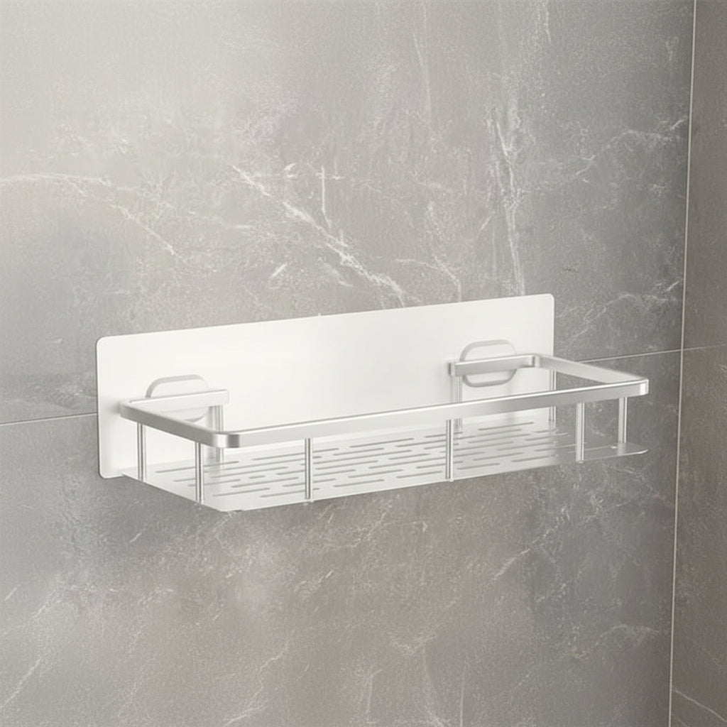 Adhesive Bathroom Shelf Corner Triangle Rectangle Organizer No Drill ABS Stainless Steel for Shower Wall | Lonoma