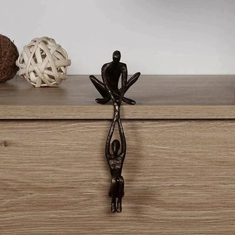 Balancing Couple Figurine Resin Sculpture for Shelf Home Decor Accent Piece Modern Art Display | Lonoma