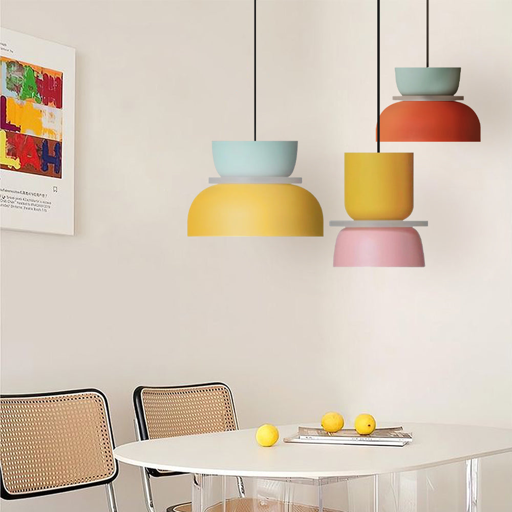 Layered Pendant Light with Color Accents, Scandinavian Design, Modern Hanging Fixture for Dining Room Kitchen Bedroom | Lonoma