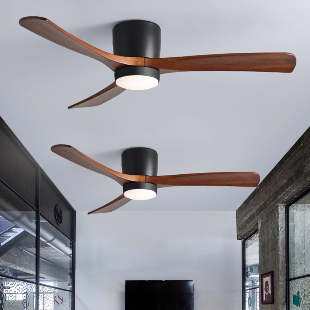 42-52 Inch Modern Ceiling Fan with Dimmable LED Light | 6-Speed Reversible DC Motor | Sycamore Wood Blades | Remote Control Included | Lonoma