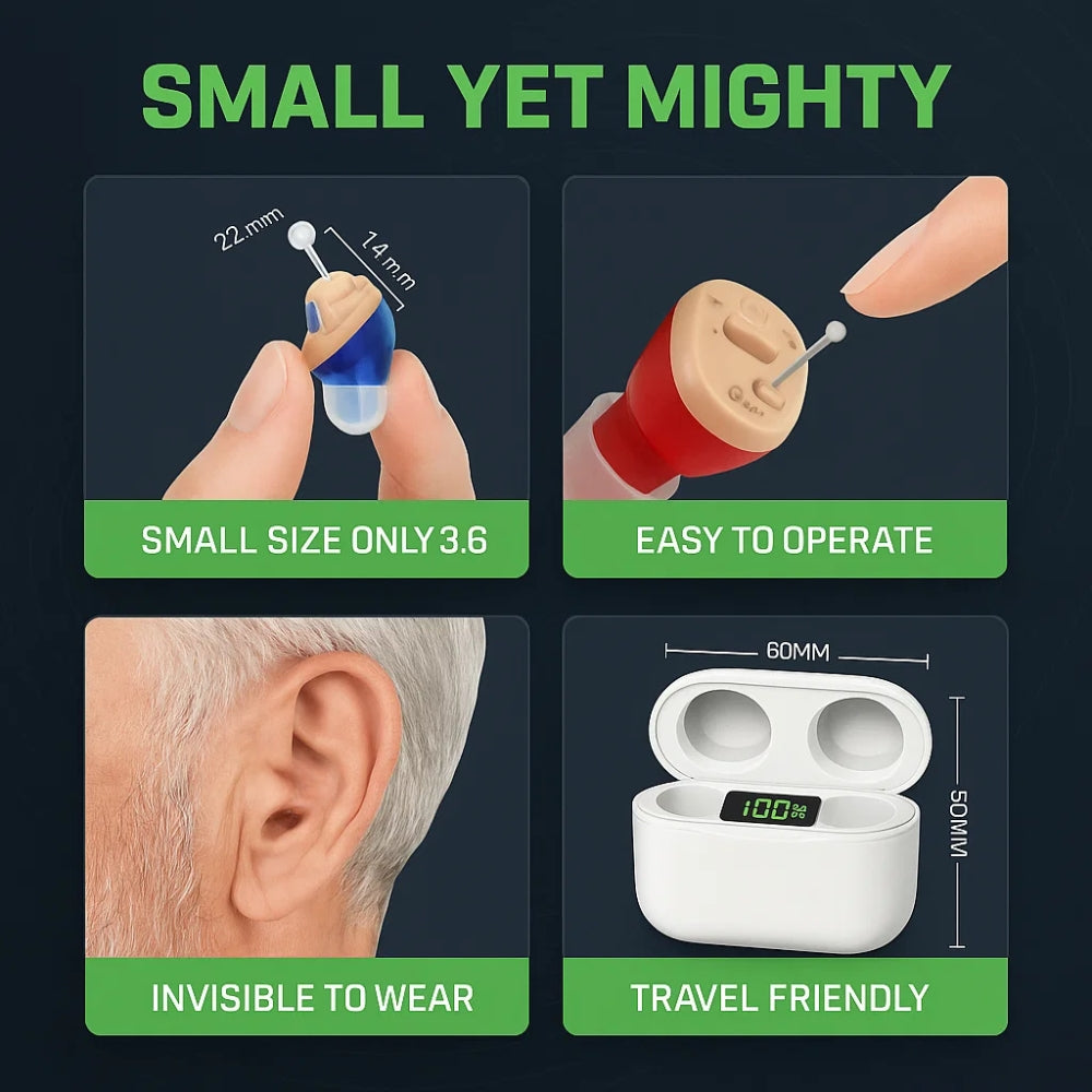 Rechargeable Hearing Amplifier with Crystal-Clear Sound & All-Day Comfort for Moderate Hearing Loss | Lonoma