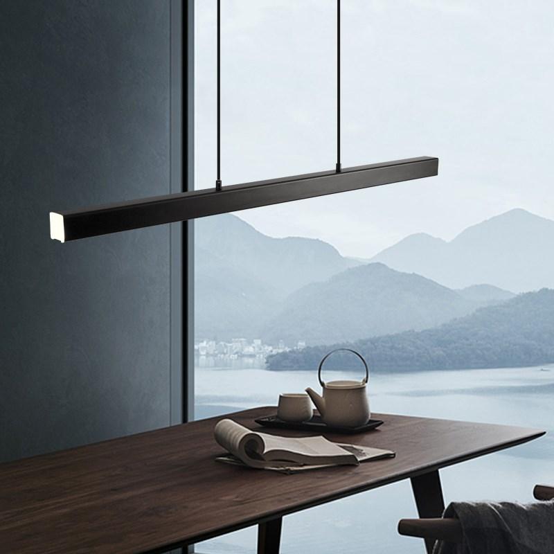 Adjustable Linear LED Pendant Light Metal Acrylic Fixture for Kitchen Island Dining Room Modern Hanging Ceiling Lamp Dimmable 3-Color | Lonoma