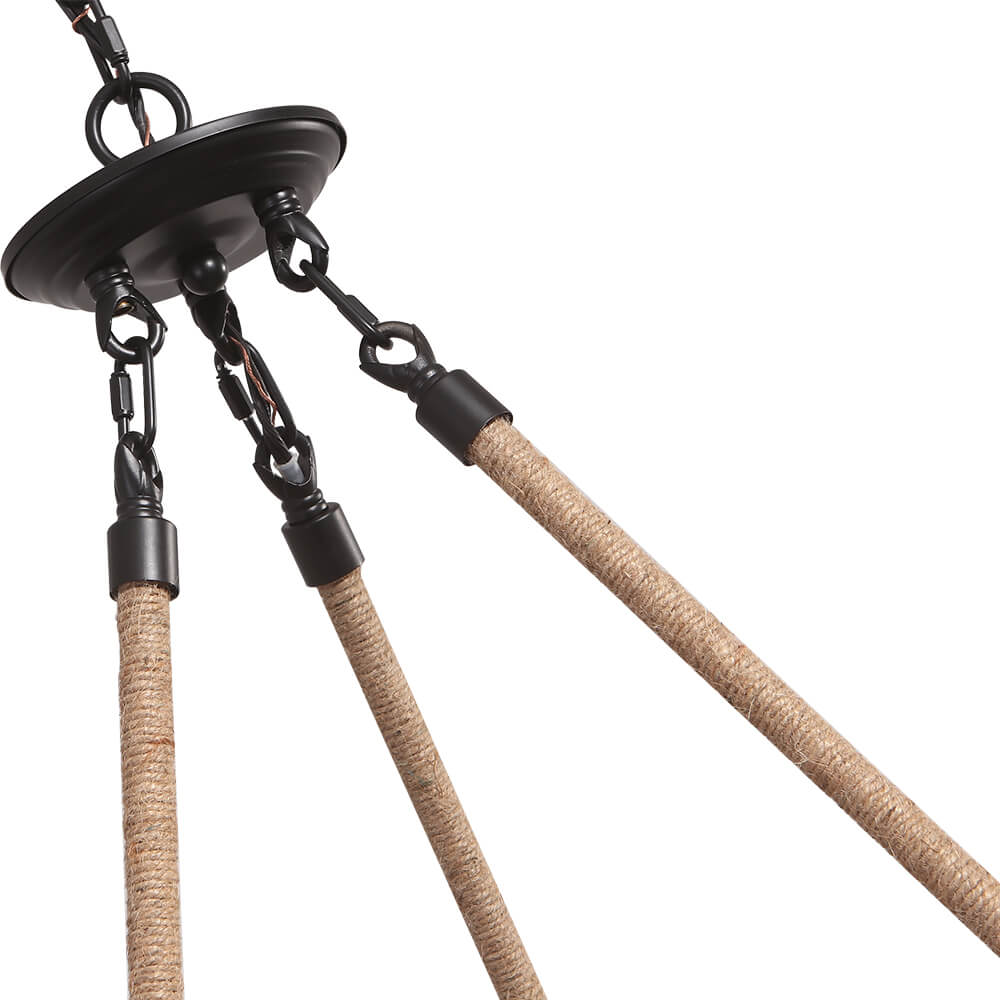 Rustic Wagon Wheel Ceiling Light 6-Arm with Textured Glass Globes for Dining Room Kitchen Farmhouse Living Room Adjustable Chain | Lonoma