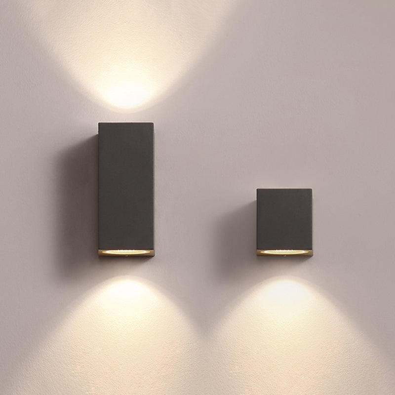 Modern Cube Outdoor Wall Sconce Black Metal Glass LED 5W 10W for Porch Entryway Patio Garden Pathway Exterior Hallway House Lighting | Lonoma