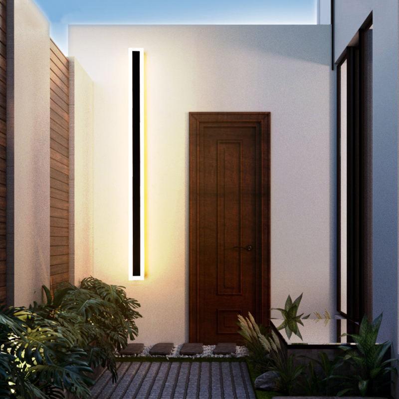 IP65 Waterproof LED Outdoor Wall Sconce Metal Acrylic Panel Black Fixture 12W-60W for Patio Garden Entry Walkway Exterior Lighting | Lonoma
