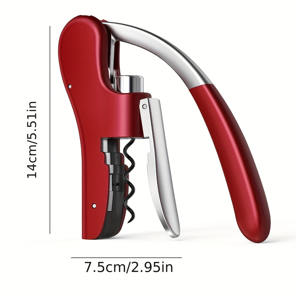 Lever Wine Opener with Ergonomic Grip for Effortless Cork Removal | Professional Corkscrew for Home Bar Restaurant Kitchen | Lonoma