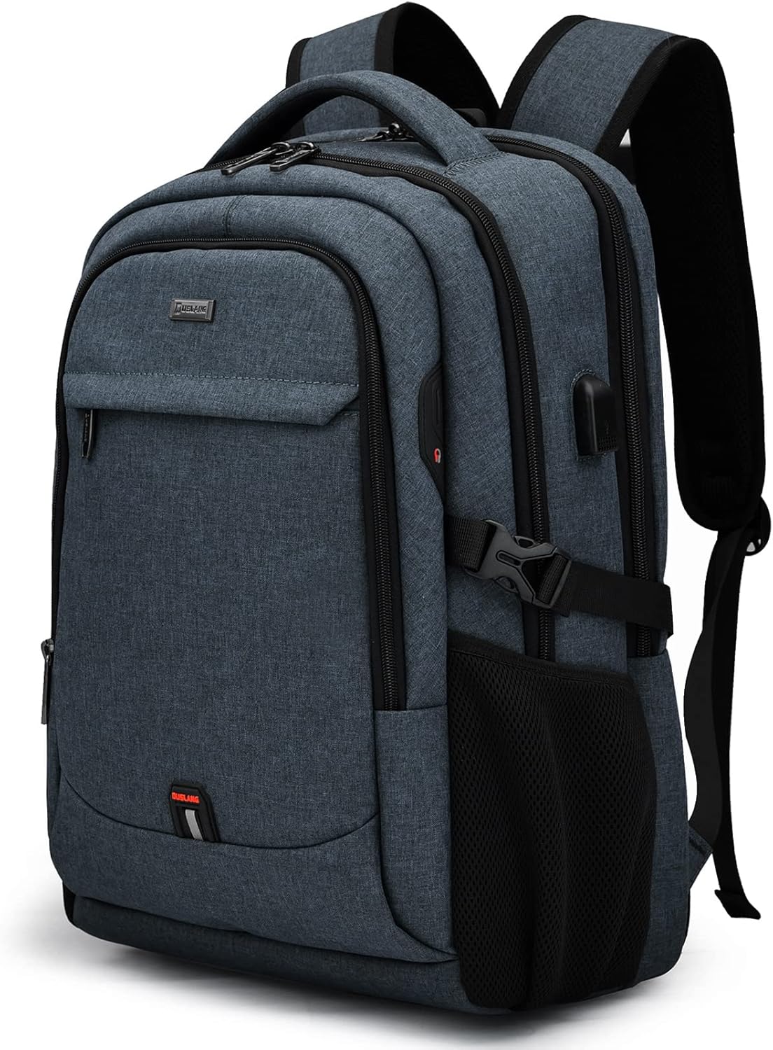 Laptop Backpack with USB Charging Port, Padded Compartment for 17 Inch Notebooks, Multiple Organizer Pockets, Trolley Sleeve for Business | Lonoma