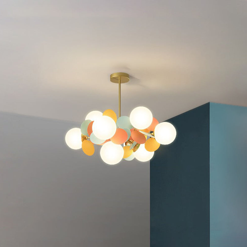 Floral Branch Ceiling Light Fixture Multi-Arm Glass Flower Chandelier Modern Botanical Flush Mount for Dining Room Bedroom Kitchen | Lonoma